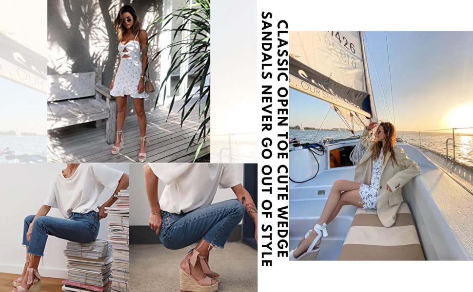 【NEW】Fashare Womens Espadrilles Wedges Sandals Heels Open Toe Tie Lace Up Platform Ankle Strap Summer Dress Shoes 【NEW】Fashare Womens Espadrilles Wedges Sandals Heels Open Toe Tie Lace Up Platform Ankle Strap Summer Dress Shoes