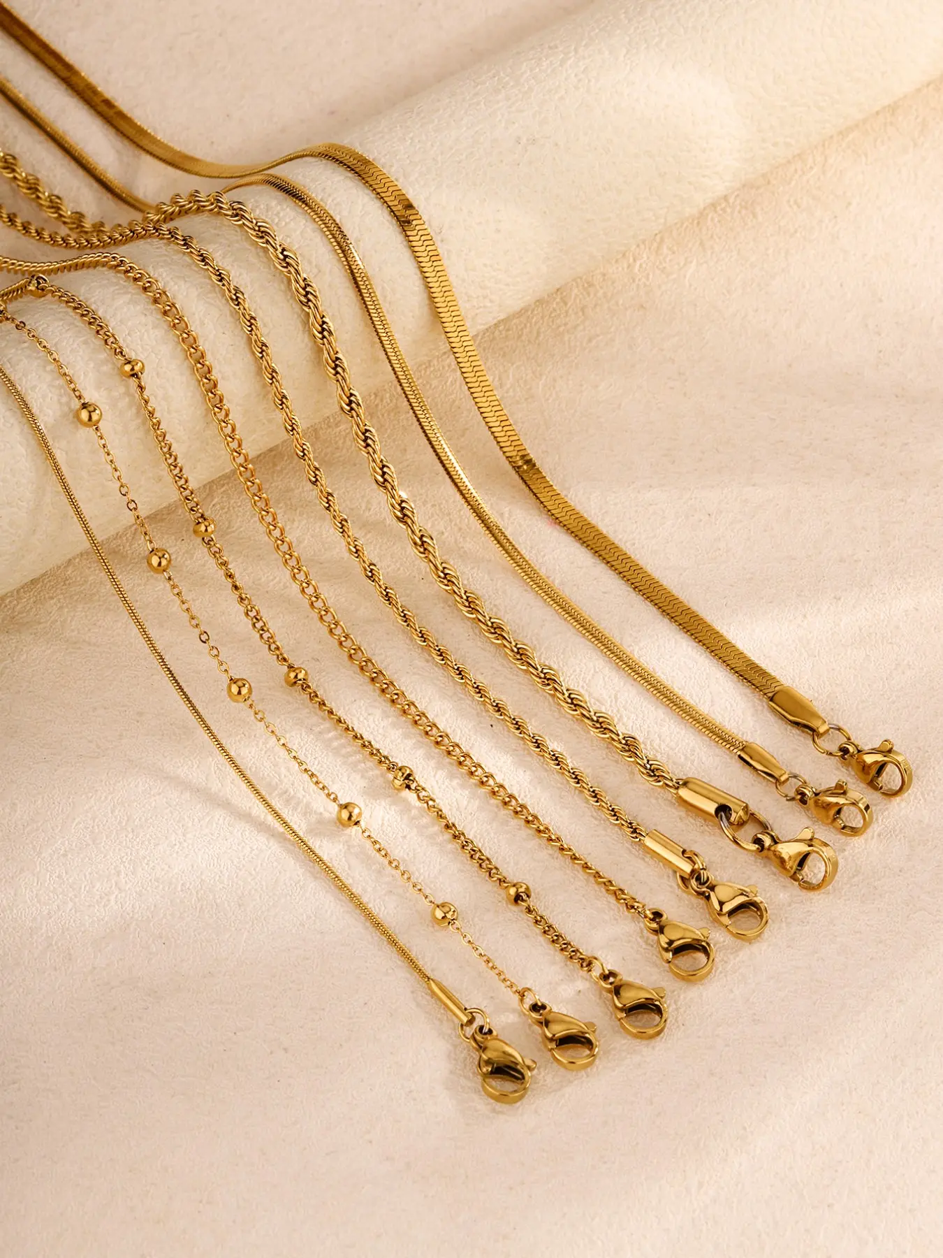 Fine Chain Necklace, Snake Bone Chain Side Chain Multi-Style Design, Daily Commute Versatile Jewelry, Elegant Accessory, Everyday Wear Jewelry