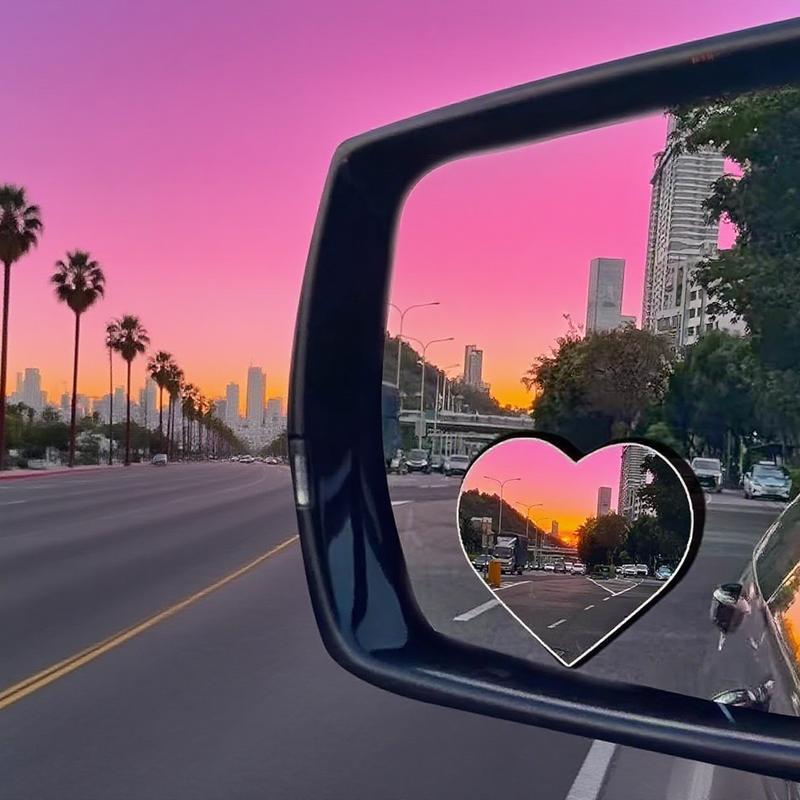 Heart Shaped Car Blind Spot Mirror, 360 Degree Wide Angle Convex Mirror, Car Exterior Accessories for Car Parking, Automotive Rearview Mirror Accessories