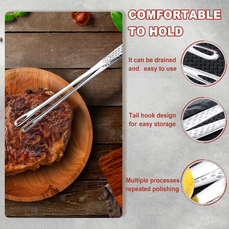 2PCS Stainless Steel Korean BBQ Grill Tongs Heavy Duty Rust Resistant with Ergonomic Handles for Steak Salad Vegetables Portable Cooking Tool for Indoor Outdoor Home Camping and Picnics Durable Kitchenware with Sleek Metallic Finish 2PCS Stainless Steel Korean BBQ Grill Tongs Heavy Duty Rust Resistant with Ergonomic Handles for Steak Salad Vegetables Portable Cooking Tool for Indoor Outdoor Home Camping and Picnics Durable Kitchenware with Sleek Metallic Finish