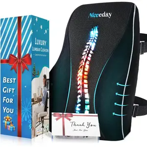 2026 New Arrival Multi Purpose Lumbar Support Pillow for Office Chair Car, Gaming Chair Lower Back Pain Relief Memory Foam Cushion with Greeting Card,3D Mesh Cover Ergonomic Back Rest, Birthday Gift for Dad,Stocking Stuffers