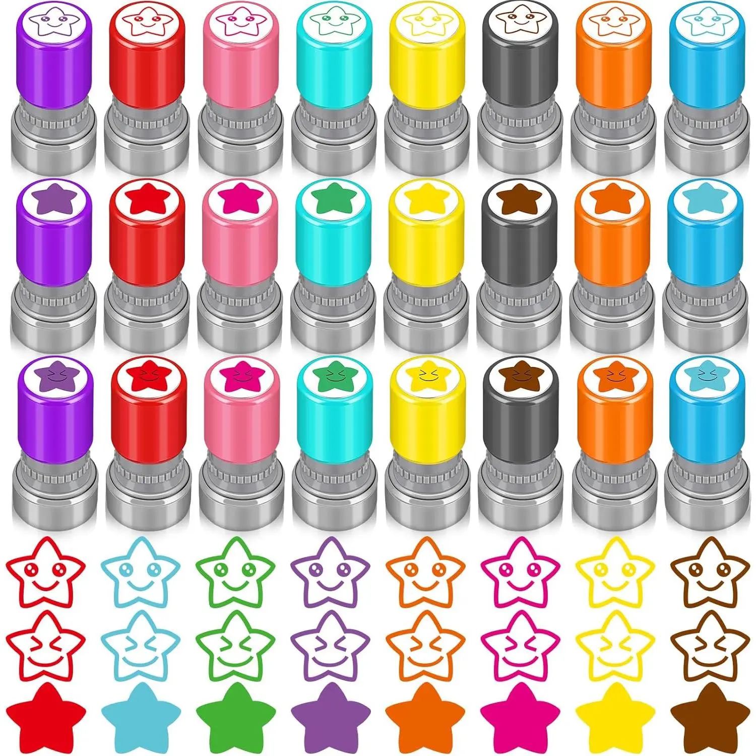 Teacher Stamps for Classroom Self Inking Bulk Stamps Gifts for Elementary Teachers Colorful Motivational Encouraging Supplies(Star)