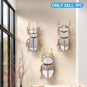 Resin Beetle Wall Hanging Decor, Mirror Surface Design, Home Decoration Craft, Insect Lover Collectible, Party Ornament, Wall Mounted Decor, Hangable Room Decor, Interior Wall Decor
