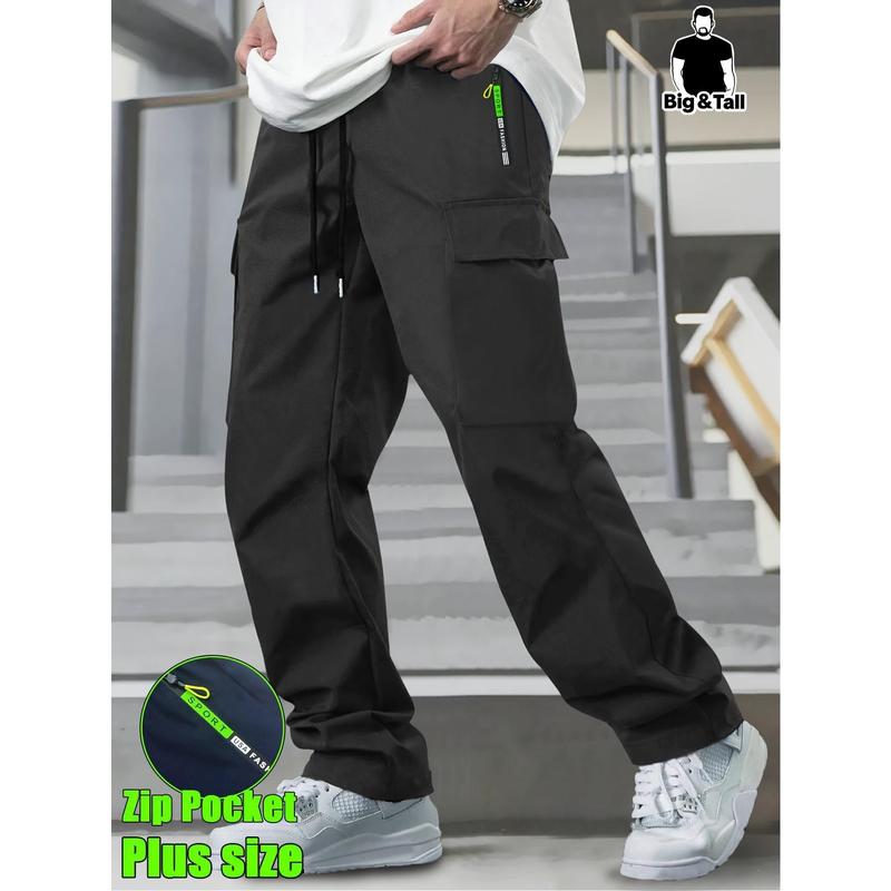 2026 Spring-Summer Men's Utility Cargo Pants - Non-Stretch Durable Fabric Rigid Straight-Leg Cut | Military-Grade Zipper Pockets + Adjustable Drawstring Lightweight & Breathable | Workwear/Outdoor/Hiking | Extended Sizing