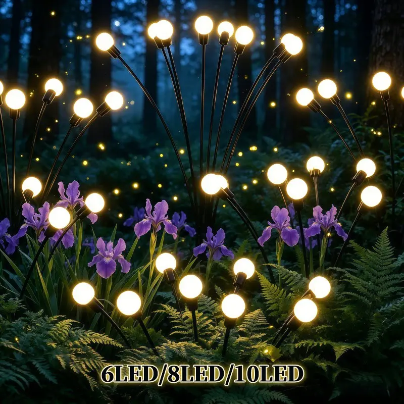 Outdoor Firefly Solar String Lights, 8 Modes Wind-Driven Firefly Garden Decor, Ideal for Park/garden/balcony/party/wedding/halloween/christmas, Solar Decorative Lights