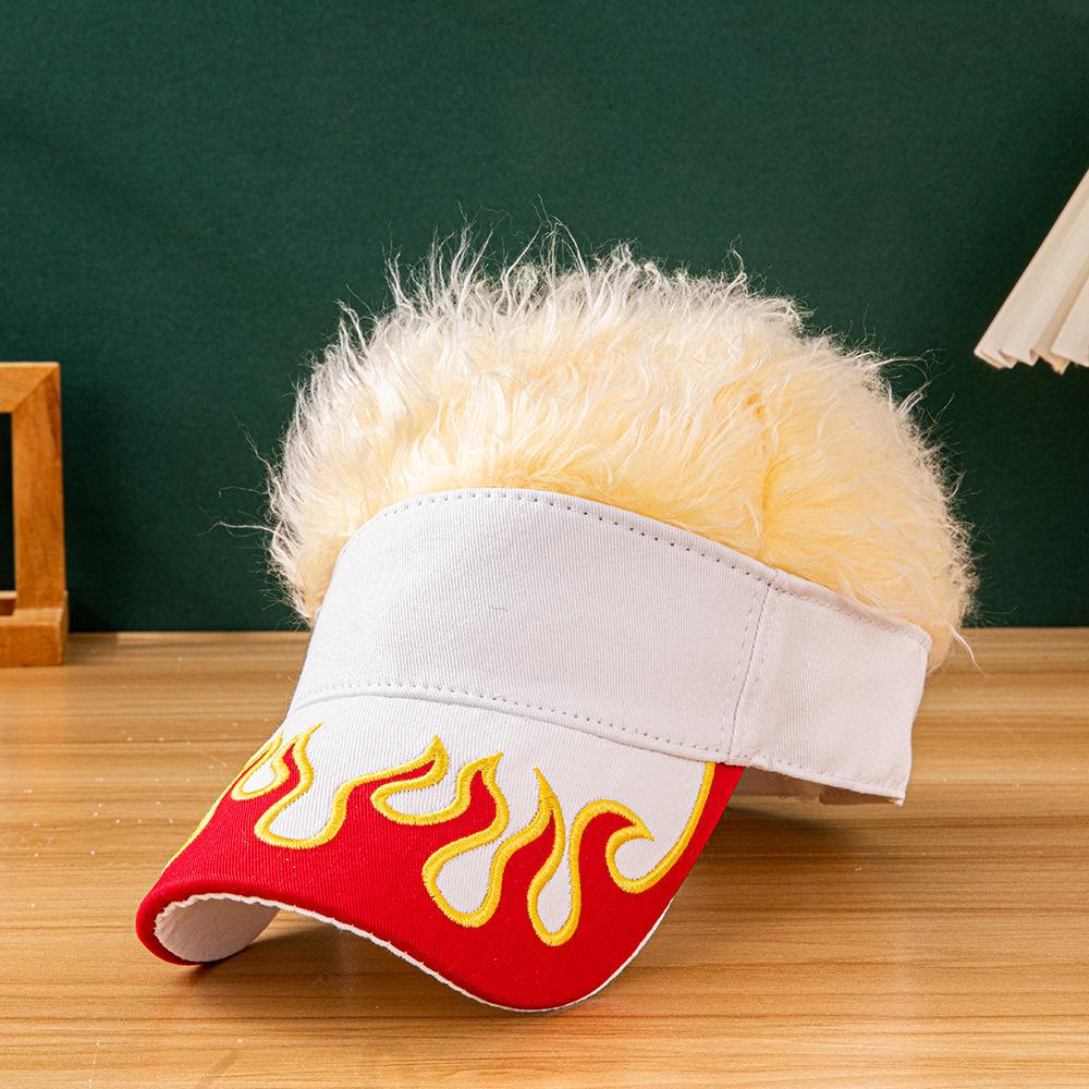2026 New Flame Pattern Baseball Cap Embroidered Patch Design Multicolor Fluffy Faux Fur Hat