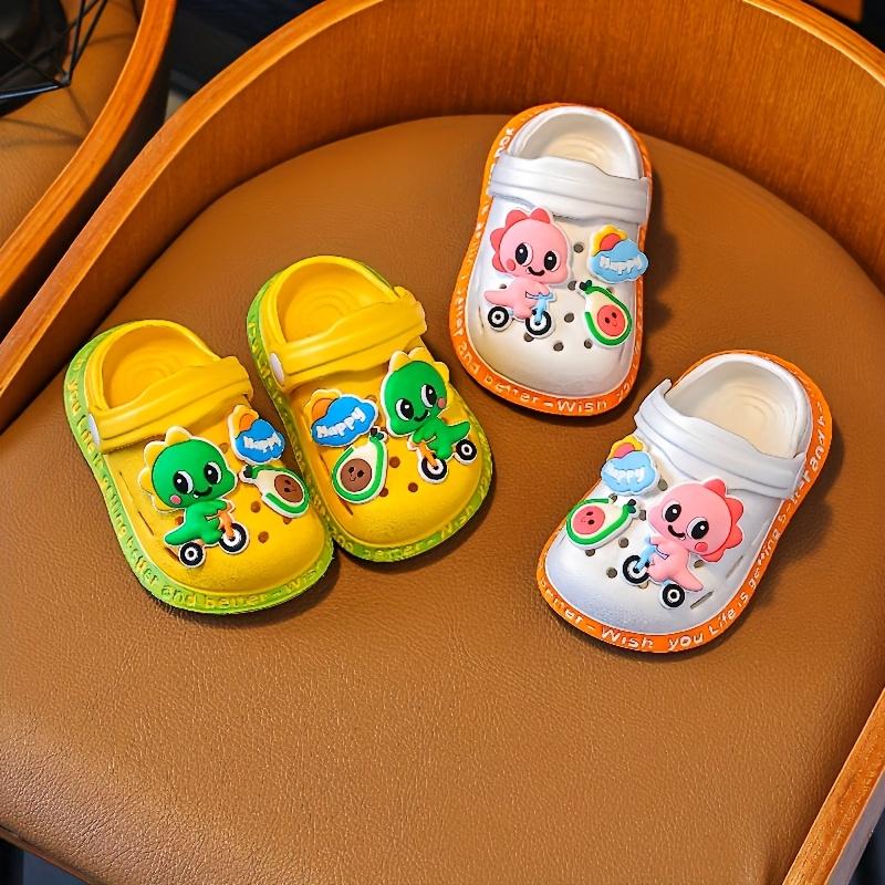 Youngsters' Dinosaur Cartoon  - Light Blue EVA  with Fun Dinosaur & Bicycle Charms, Non-Slip Summer Shoes  Boys and Girls, Perfect  Indoor/Outdoor Play, Playtime |         Playful Youngsters |         EVA Lightweight Sandals Clogs for
