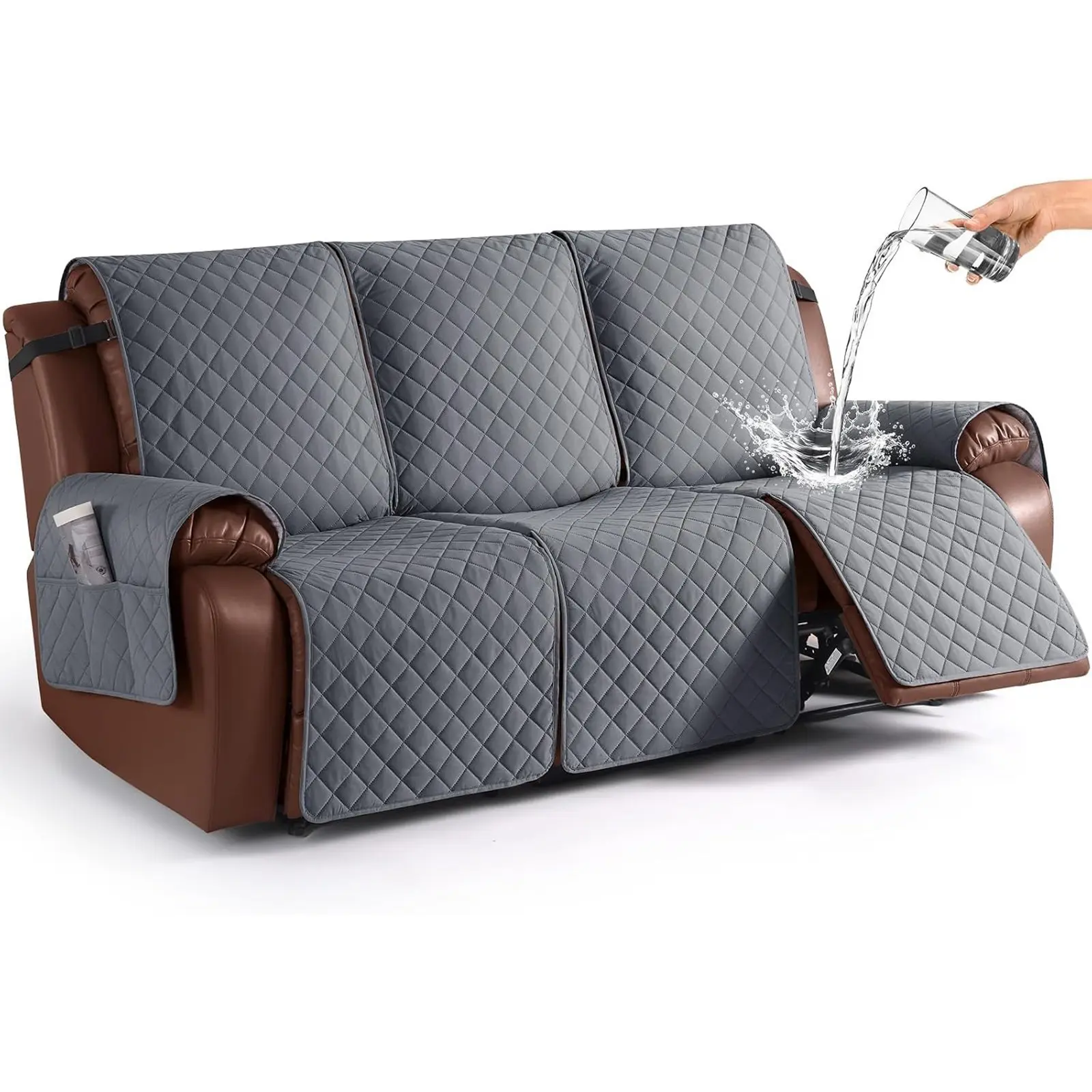 1PC diamond grid recliner cushion, with skin-friendly and breathable fabric, easy to clean, machine washable, suitable for 1/2/3-seater loungers.
