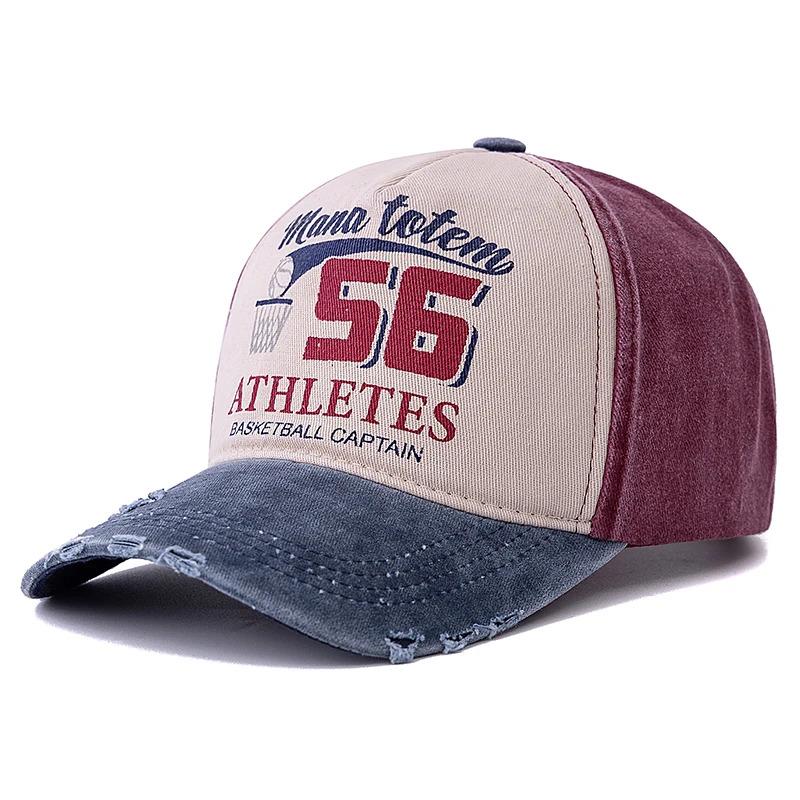 Unisex Vintage Washed Cotton Baseball Cap BASKETBALL CAPTAIN 56 Letter Embroidery Men And Women Outdoor Sports Hat