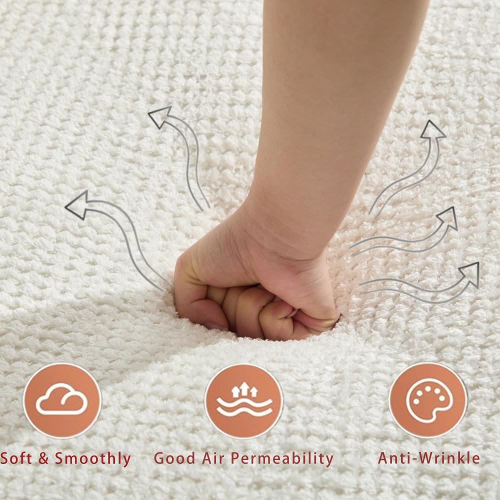 105.5-inch curved sofa, includes 2 throw pillows, modern minimalist cloud-style sofa, 3-4-seater pointed-end corduroy sofa, suitable for bedrooms, living rooms, and apartments, no assembly required, Foldable Linen Storage Ottoman Bed