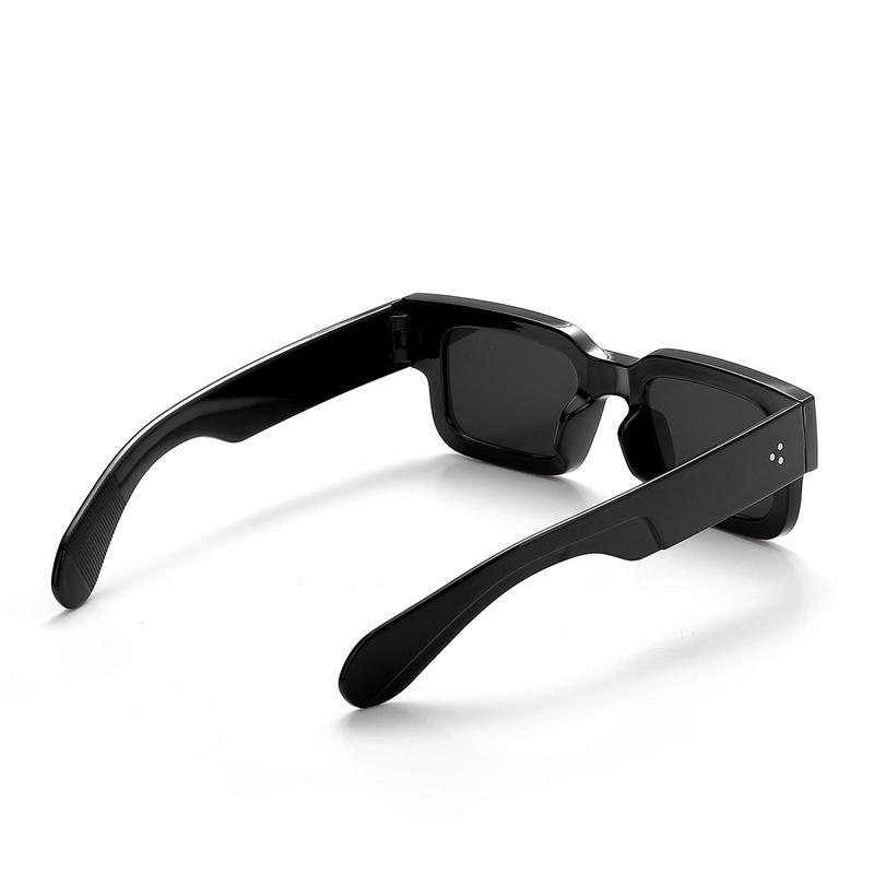 2-Pack Retro Square Sunglasses for Men and Women, UV400 Protective Eyewear with Black and Transparent Frames, Y2K Style for Beach Travel and Daily Streetwear