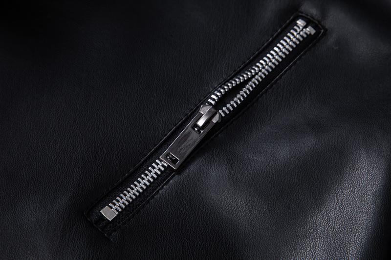 Men's fashionable black PU leather jacket - A versatile and fashionable black mid-length hooded motorcycle leather jacket for winter stand-up collar casual men. Besides keeping warm for men