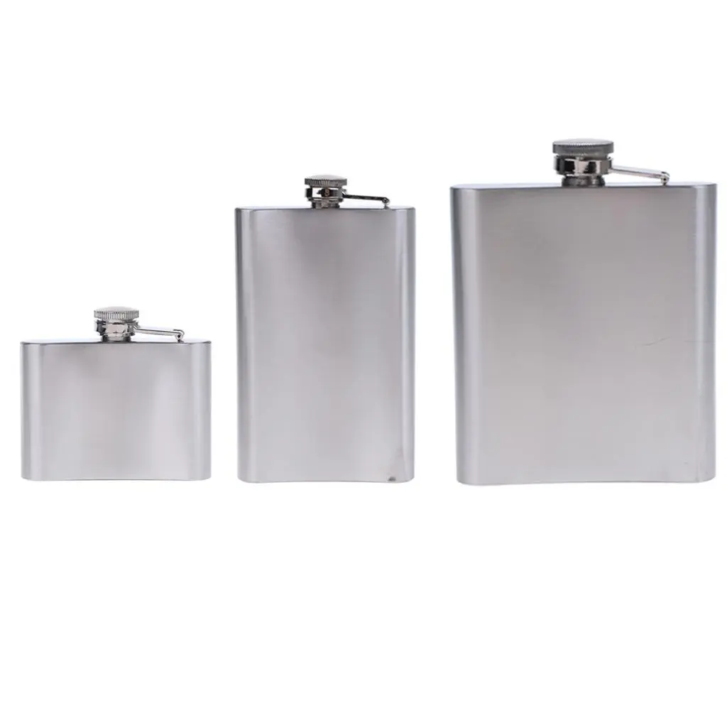 Stainless Steel Hip Flask Flagon Pocket Wine Whisky Pot Bottle Barware 110ml