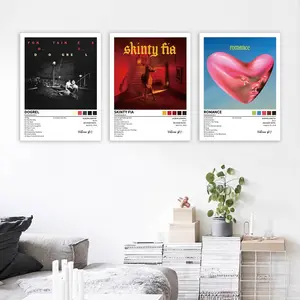 3-piece canvas poster set featuring Fontaines D.C. music albums, Dogrel/Romance/Skinty Fia modern song art, Graphic Prints, for living room gifts, wall art decorations, suitable for living room, bedroom, office, bar, frameless