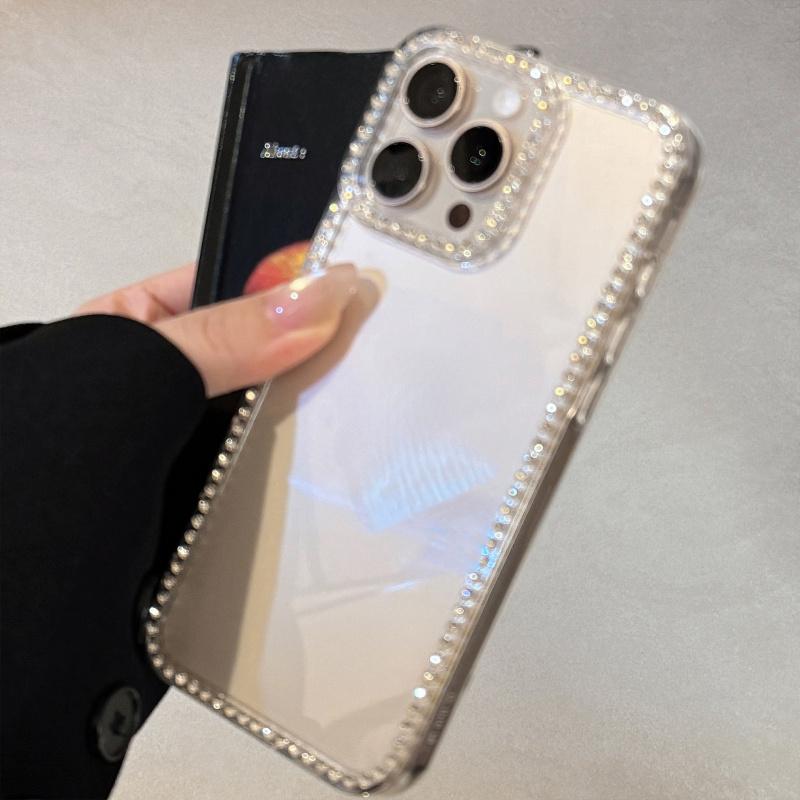 Rhinestone Frame Glitter Transparent Case for iPhone17, 16, 15 ,14Pro Max, Soft Cover for iPhone 13,12,11 Pro – Elegant Luxury Design, Perfect Gift for Birthdays or Holidays – Ideal for Yourself, Family, and Friends