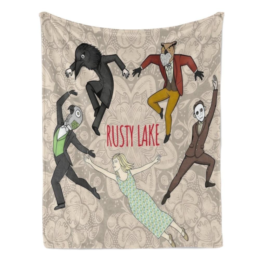 Rusty Lake Theme Flannel Blanket Surreal Mystery Game Throw Soft Cozy Plush Blanket for Couch Sofa Bed Indie Puzzle Art Aesthetic Home Decor Lightweight Travel Blanket Gamer Fan Collection Gift All Season Comfort Decorative Bed Cover