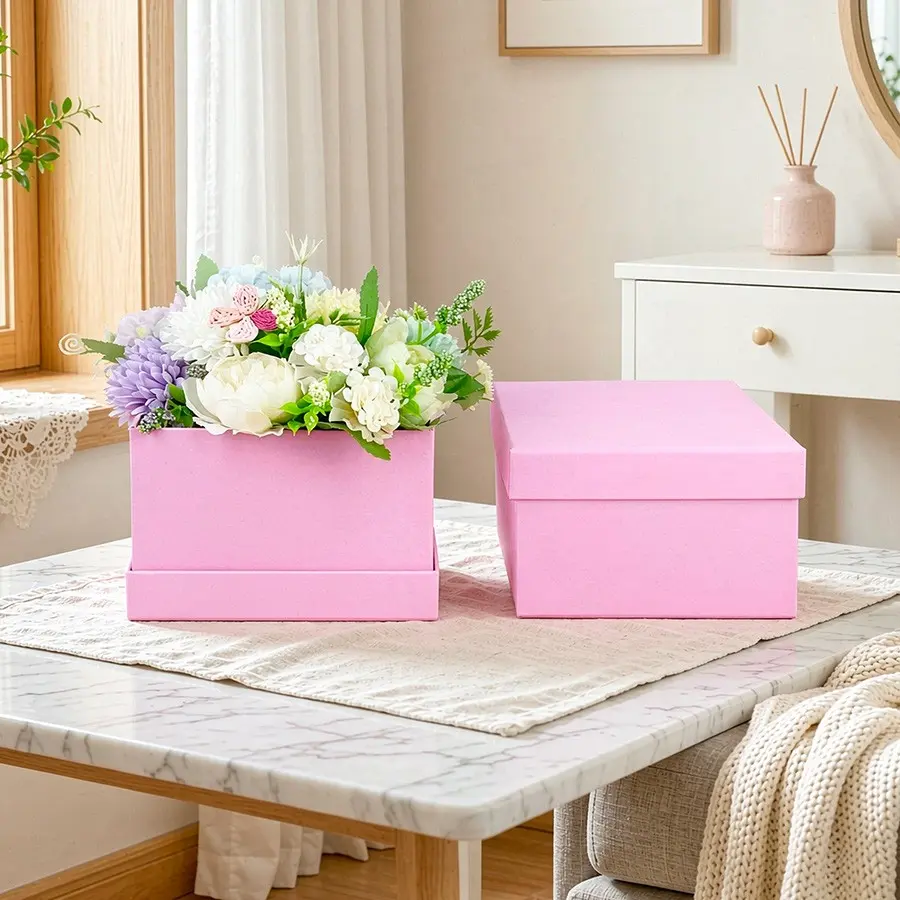 2pcs/set Storage Gift Box Set, Nested Multi-Size Packaging Boxes, Square Gift Boxes for Valentine's Day, Wedding, Birthday, Christmas