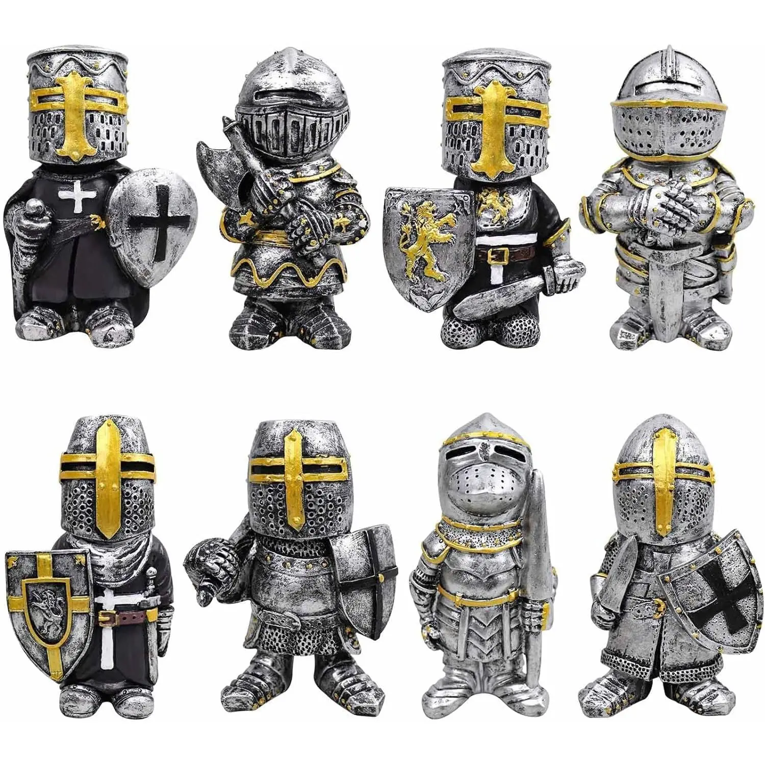 Knight Statue Garden Knight Figurines Knight Garden  Decorations Medieval Templar Crusader Guard Knight Armor Outdoor Yard Lawn Art Decor