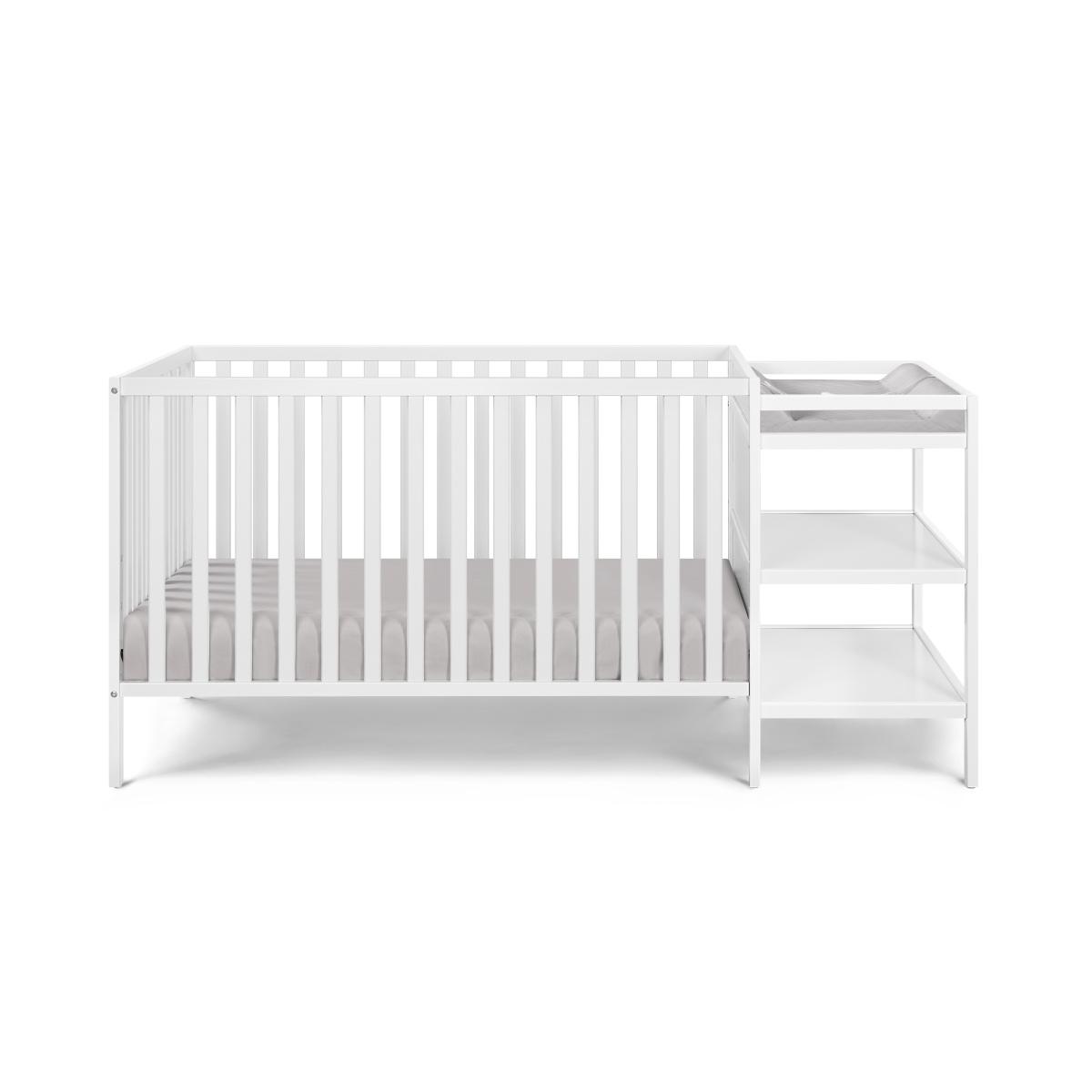 Aobtkel 3-in-1，Baby Bassinets Bedside Sleeper - Portable Pine WoodBedsideBassinet,3 Heights Small Mini Crib withMattress,Space-SavingDesign Baby Crib for Newborns 0-36 Months, Solid Wood BedFrame with Fence, Door &Safety Guardrails, CPC Certified