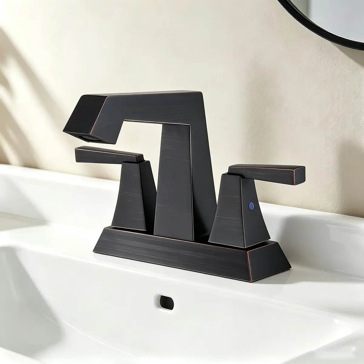 Bathroom Faucet，Double Handle Bathroom Sink Faucet, 4 Inch Center Distance, Three-Hole Installation, Modern Commercial Faucet, Basin Faucet
