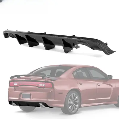 Sport Racing Gloss Black Rear Bumper Diffuser Splitter Canard for Dodge Charger