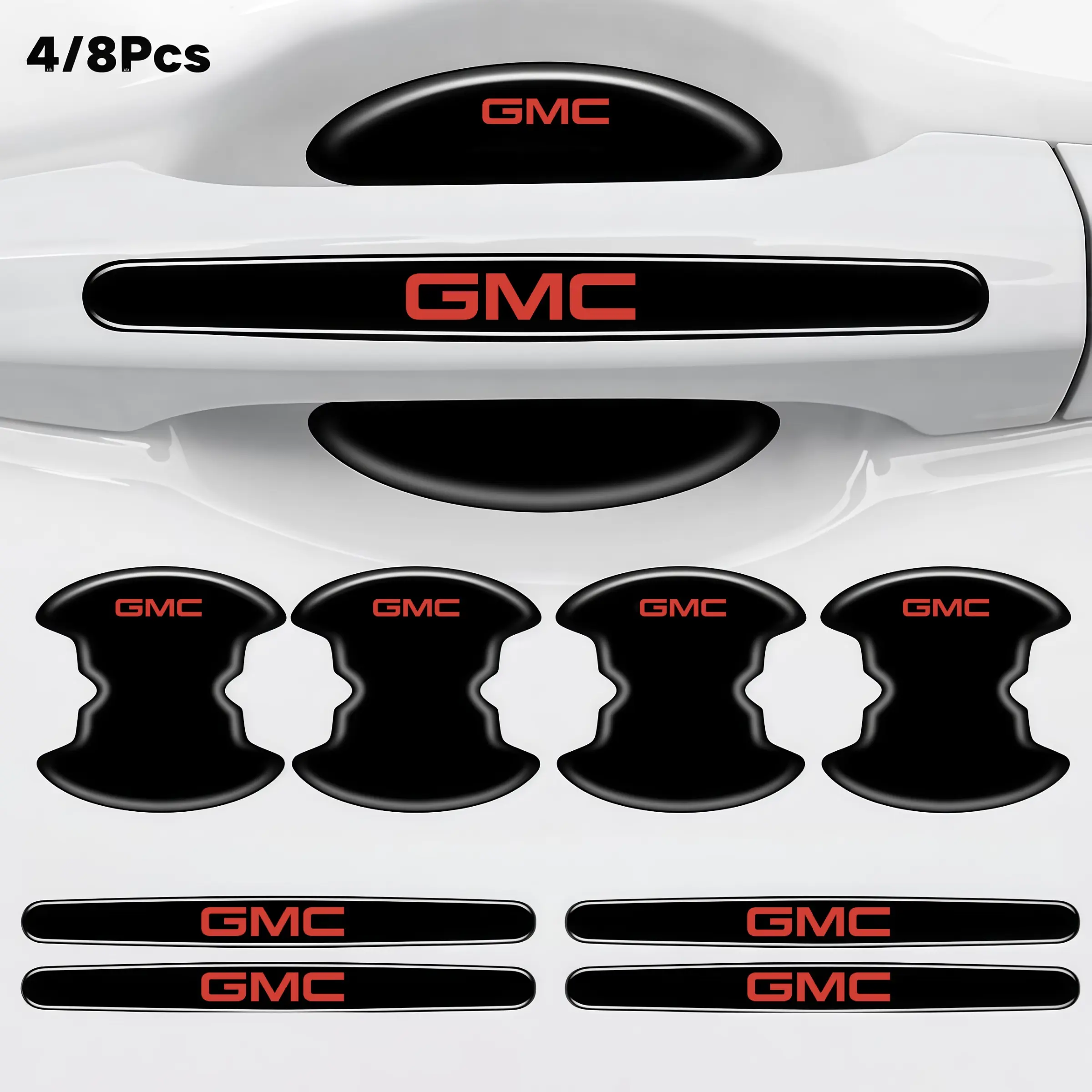 4/8pcs Car Door Handle Bowl Anti-Scratch Stickers, Universal Fit for Gmc Models, Auto Interior Accessories, Car Styling Decals, Decals For Vehicles
