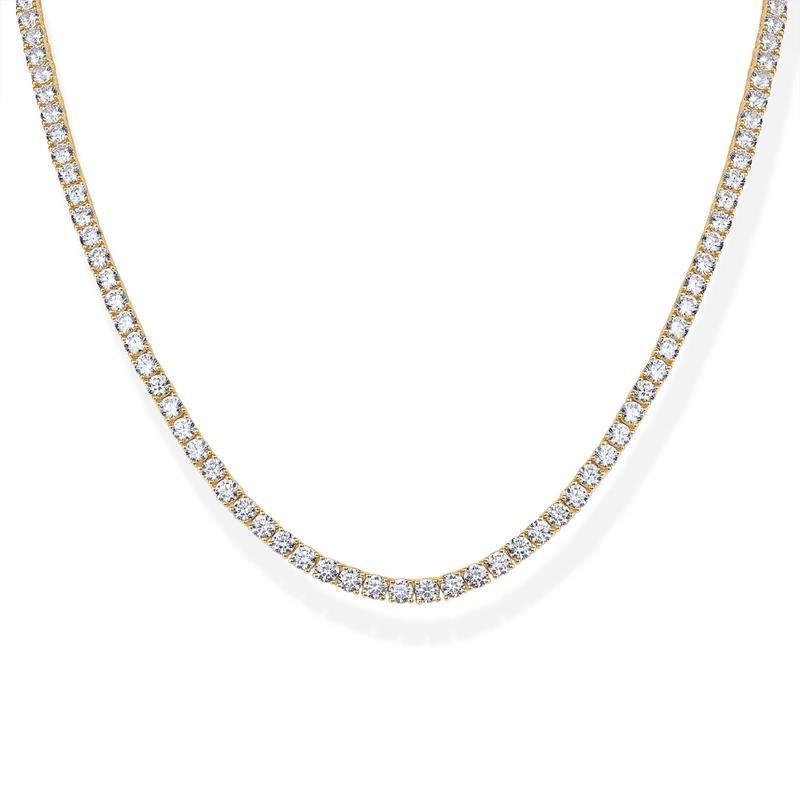 [ICE HUE]14K Gold Vacuum Plated Copper with 5A+ Sri Lanka Zircon Simulated Diamond Tennis Necklace Miami Italy Mexico & Micro Inspired for Women & Men Luxury Jewelry,Daily Wear,Casual Fashion,Gift Idea,,Classic,Hip Hop,Simple,Sporty Style