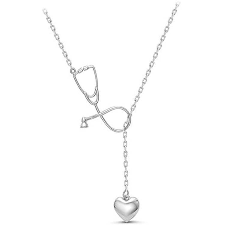 New AliExpress Nurse's Day Creative Love Stethoscope Necklace Doctor Jewelry Direct Supply