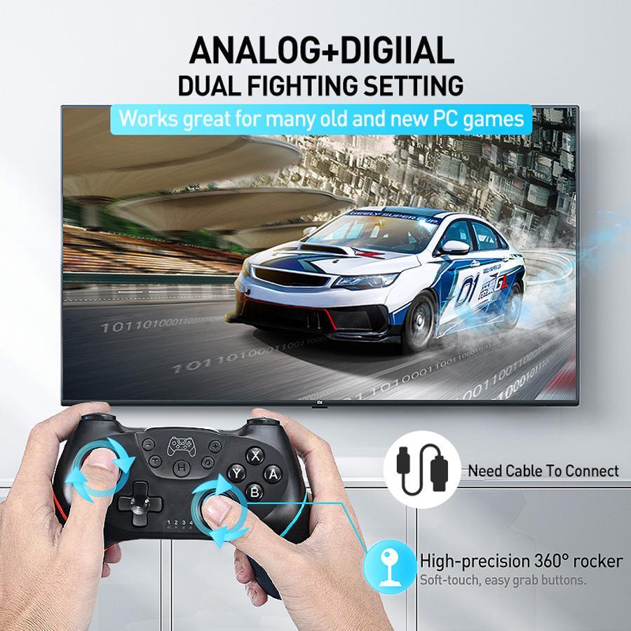 USB Rechargeable Game Controller, 1 Box Wireless Bluetooth-compatible Gamepad, Gamepad Joystick Control Computer Game Pad for Nintendo Switch & OLED Lite PC Wireless Controllers