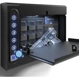 Biometric Wall Safe without Gas Strut for Quick Access,  Storage for Full-Size, LED Light, Silent Mode, and Backlit Digital Keypad S008QG (Without Gas)