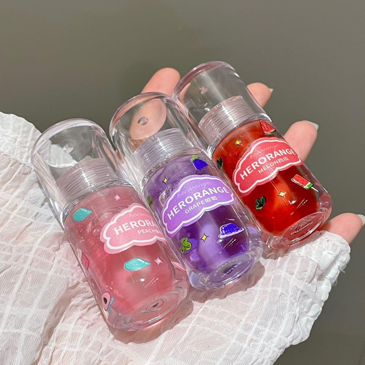 Fruit Lip Oil, 3 Counts Moisturizing Lip Gloss, Plumping Lip Care Product, Makeup Products For Women & Girls