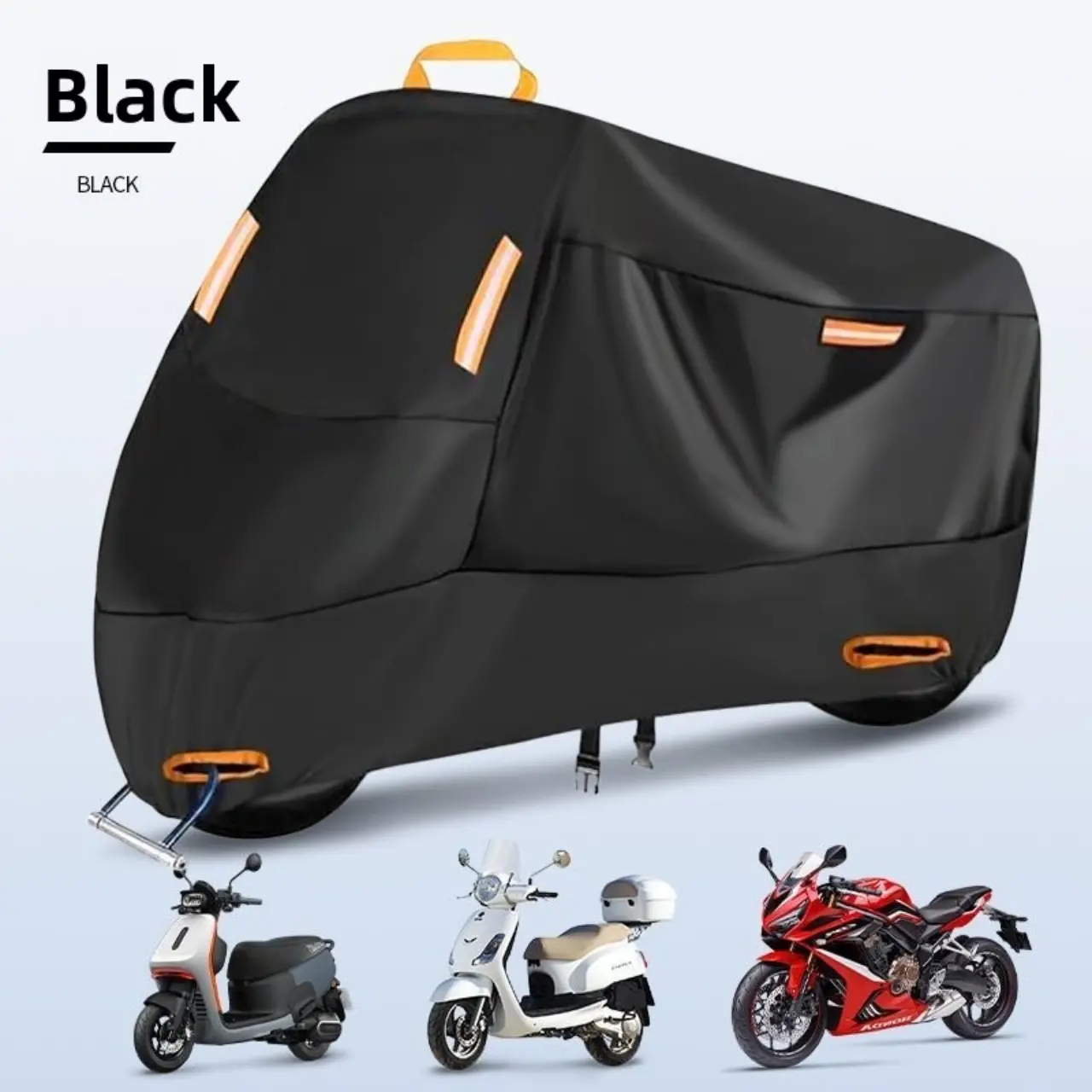 Motorcycle Cover 210D Stripe, Rainproof Sunscreen Dustproof, Thickened Waterproof Bike Cover, 2.8m Inner, Model 260702015390