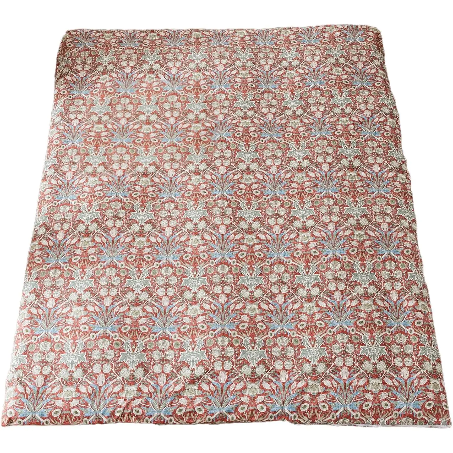 100% Cotton Futon Cover for Japanese Futon Floor Mattress with Zipper Twin Full Queen Machine Washable Super Soft (Red Toned Flower, Queen)