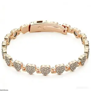 Pure Copper Magnetic Bracelet with Cubic Zirconia