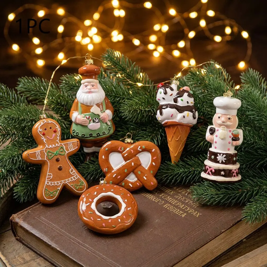 Christmas Plastic Gingerbread Man Ornament, Christmas Tree Hanging Decoration, Festive Atmosphere Decor, Holiday Display Item