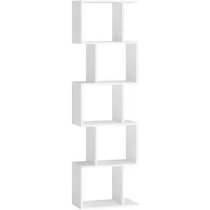 2026 New Arrival Multi Purpose VASAGLE Bookshelf, 5-Tier Bookcase, 9.4 x 15.7 x 62.6 Inches, Storage Shelf with Open Compartments, Modern Style, for Living Room, Bedroom, Office, Matte White ULBC462W01