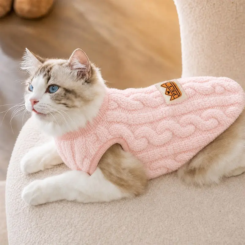 New Fall Winter Plaid Thick Pet Sweater, Puppy Sweater, Soft Skin-Friendly Fabric, Breathable Fit, Suitable for Small Dogs Cats, Warm Outdoor Wear