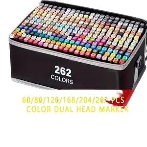 60/80/120/168/204/262pcs, Professional Art Design Markers, Dual Tip Drawing Pens, Art Marker Set, 60-262 Colors, Perfect for Anime & Illustrations, Ideal Gift for Artists & Beginners, Artist Supplies #GLOBAL PICKS