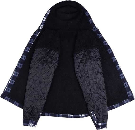 Heavy Thick Flannel Plaid Jacket Sherpa Fleece Lined Hoodies for Men Zip Up Winter Warm Coat Buffalo Zipper Sweatshirt Men's Winter Casual Outfits SpringStatements