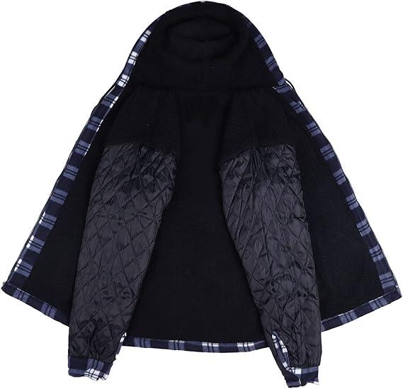 Heavy Thick Flannel Plaid Jacket Sherpa Fleece Lined Hoodies for Men Zip Up Winter Warm Coat Buffalo Zipper Sweatshirt Men's Winter Casual Outfits