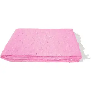 Solid Color Mexican Yoga Blanket - Large Handwoven Throw for Yoga, Beach, Camping or  - Soft and Durable  Blend
