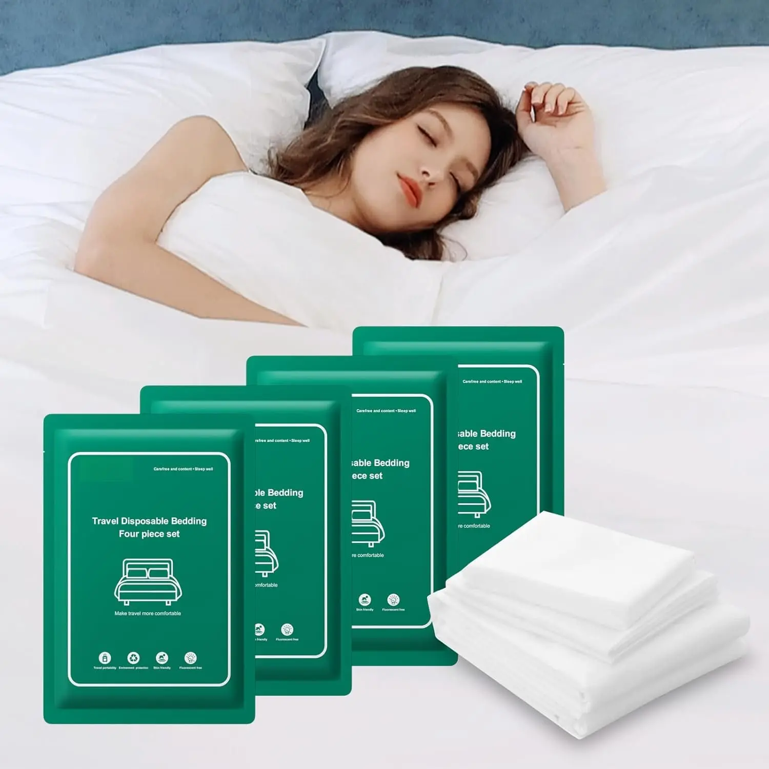 4 Pack-disposable Bed Sheet