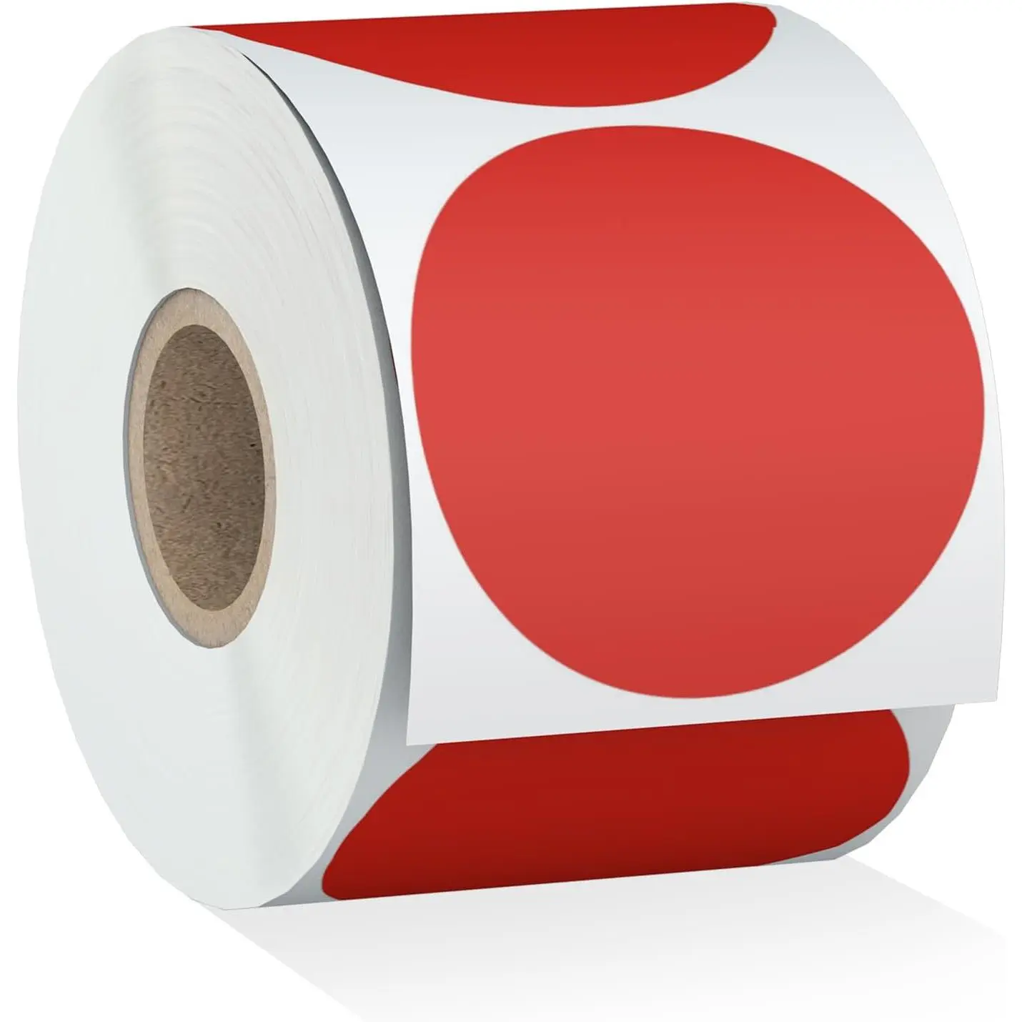 2" 750 Labels Red Circle Direct Thermal Stickers Labels Roll Compatible with , Rollo, MUNBYN, Self-Adhesive Round Direct Thermal Labels