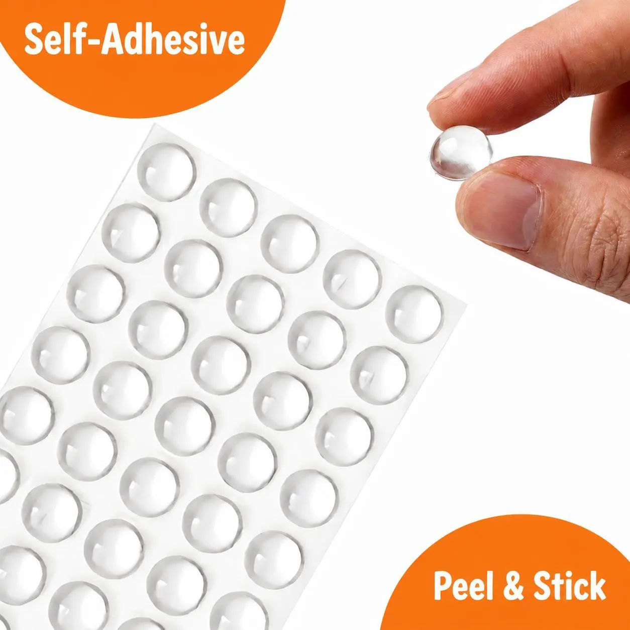 100PCS Round Hemispherical Silicone Bumper Pads, Peel-and-Stick Rubber Buffers, Anti-Slip Shock-Absorbing Stops for Home Doors, Cabinets, Office Surface Protection, Peel & Stick