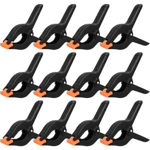 12 Pack 6 Inch Plastic Spring Clamps,  Crafts, Woodworking, Backdrop Stand, Photography, Home Dec