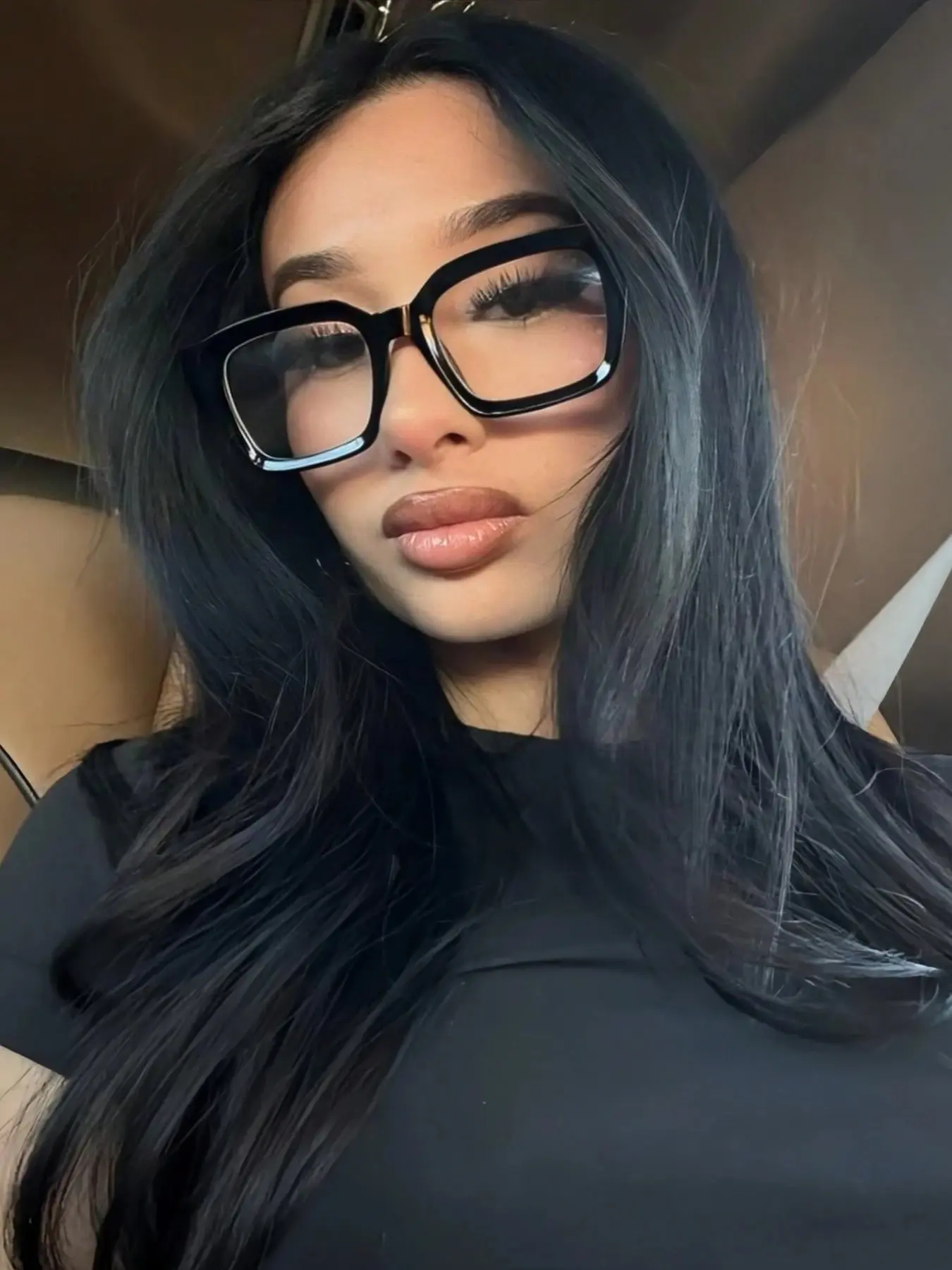 Women's Transparent Blue Light Blocking Glasses, Cute Fashion Square Frame, Rice Nail Decoration, Daily Wear Accessory