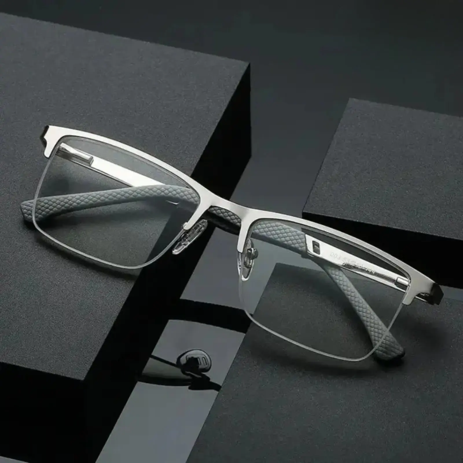 2026 New Men Business Reading Glasses Anti Blue Light Half Frame Metal Eyeglasses Presbyopia Diopter +1.0 to +4.0 Ideal for Office Work Daily Use Holiday Gift For Black Friday Christmas