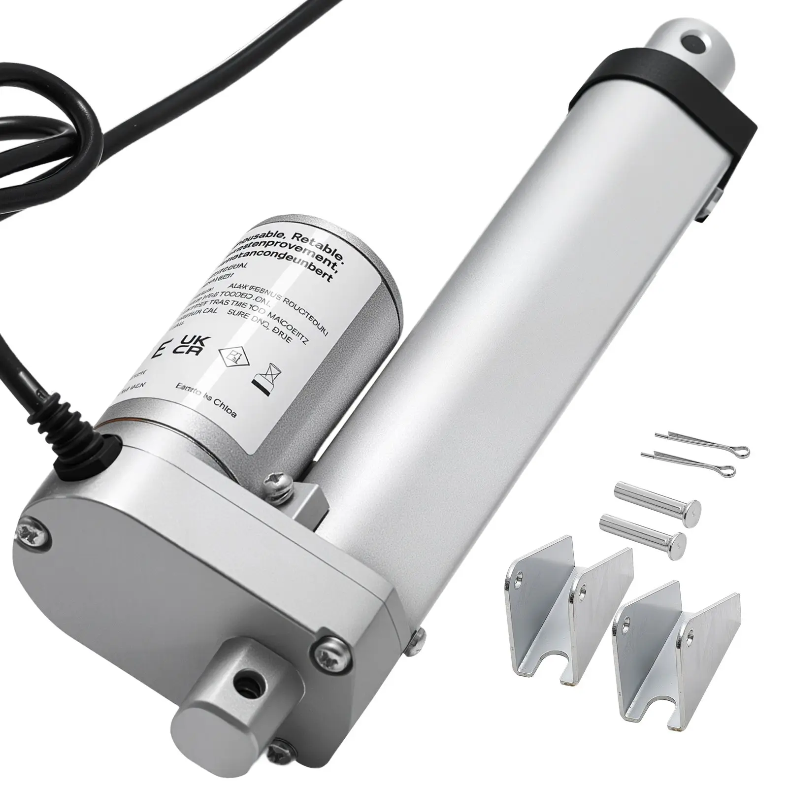 VEVOR 12V Linear Actuator, 4 Inch High Speed 0.6"/s Linear Motion Actuator, 225lbs/1000N with IP54 Protection Mounting Bracket for Lift Desk, Recliner Chairs, Window Door Opener