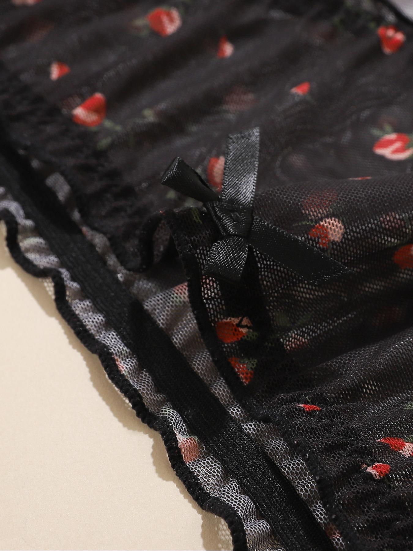 【0XL-4XL】 Floral Print Panty, Breathable Comfortable Panties for Daily Wear, Women's Underwear for All Seasons