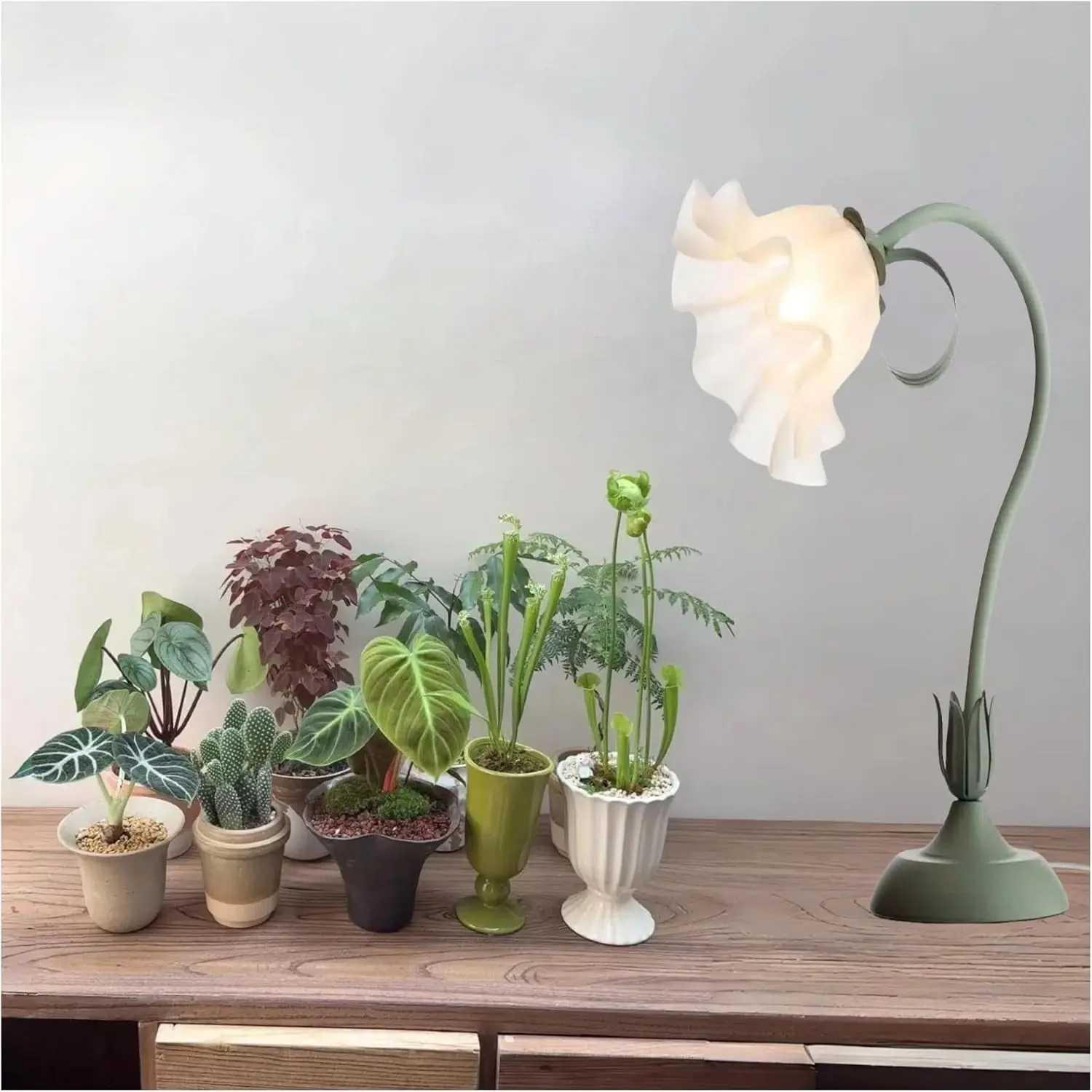 Table Top Grow Light for Indoor Plants – Decorative Desk Plant Light for Succulents Bonsai Cactus, Adjustable Desktop Grow Lights with Base, Cute Office Mini Grow Lamp